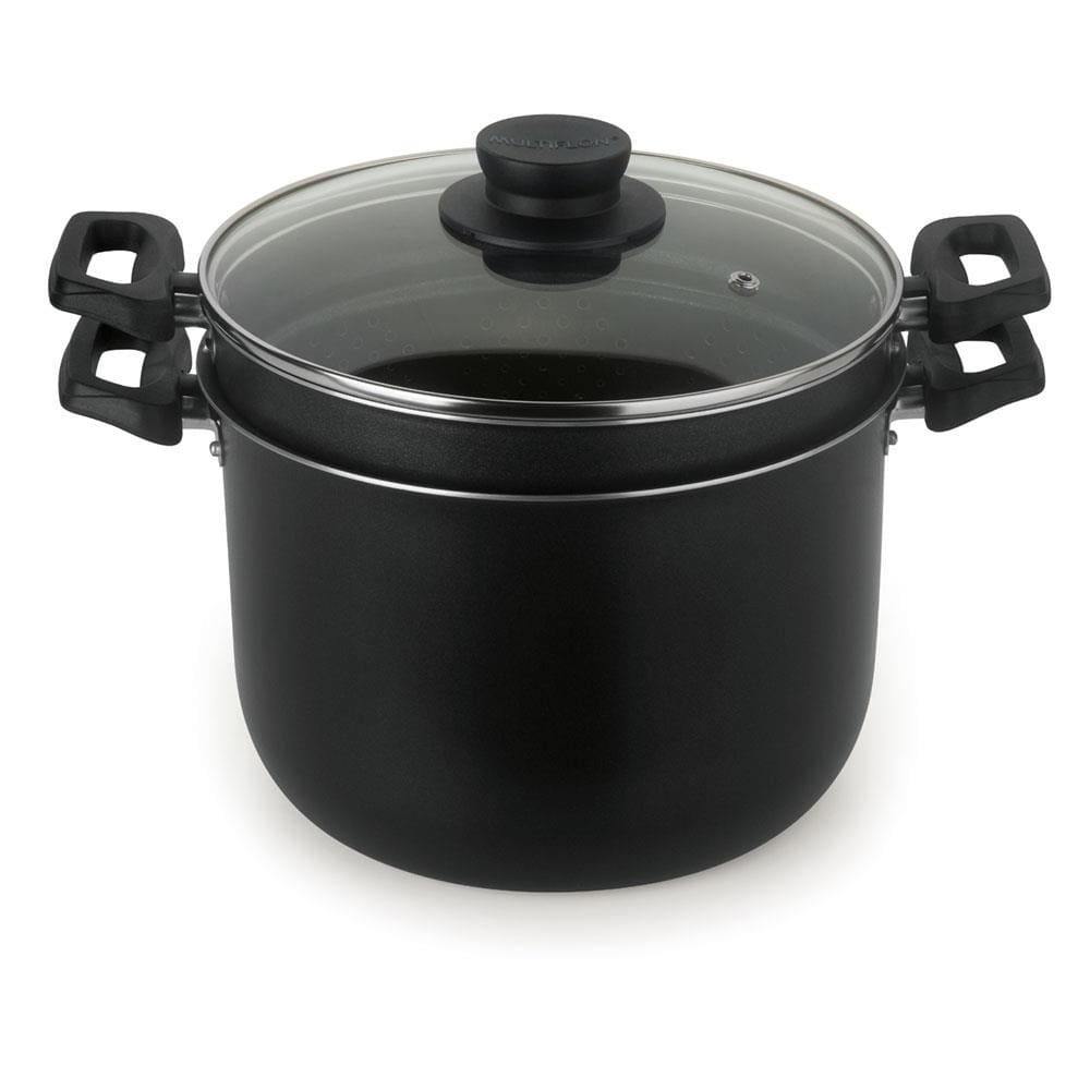 Espagueteira Multiflon Versátil com Tampa Preta - 22 cm