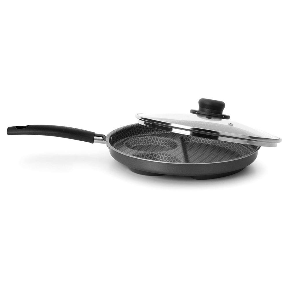 Frigideira Multiflon Breakfast Antiaderente Ultra 7 Grafite com Tampa - 27 cm