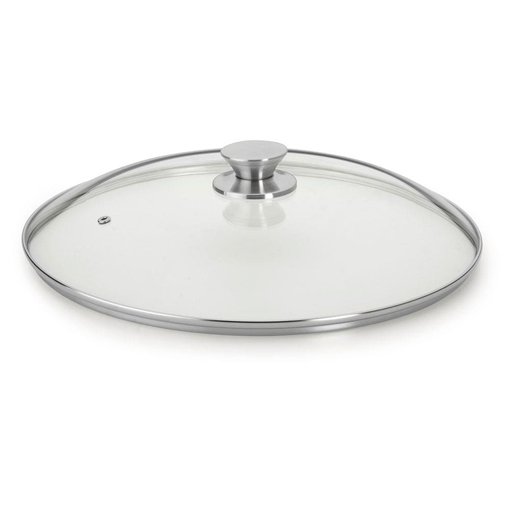 Tampa de Vidro Multiflon com Pomel Inox - 34cm de Diâmetro