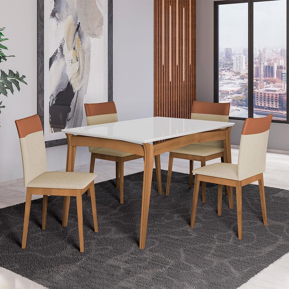 Mesa jantar mdf e vidro | Extra