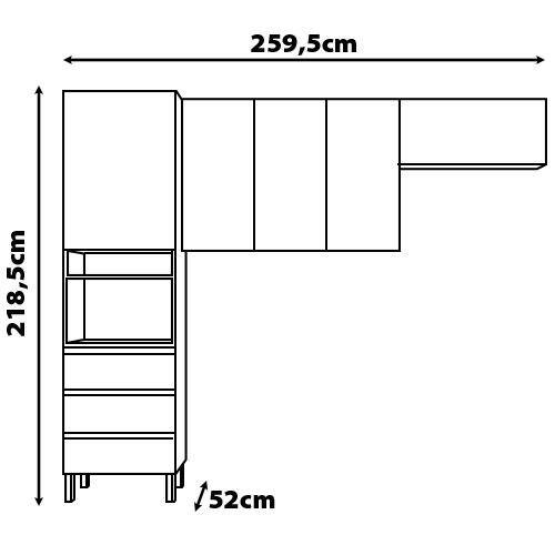 Cozinha Compacta Demóbile Lazuli com 5 Portas, 3 Gavetas | Extra