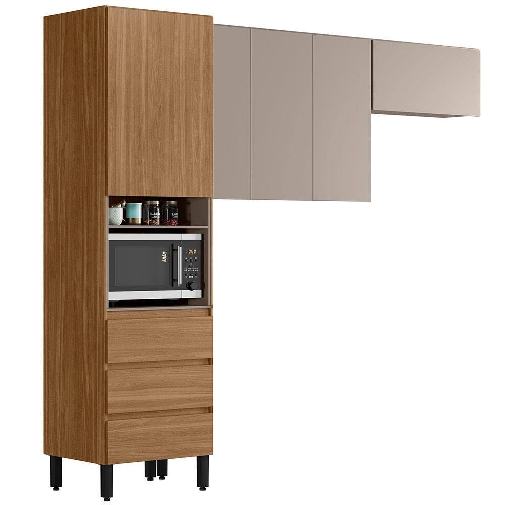 Cozinha Compacta Demóbile Lazuli com 5 Portas, 3 Gavetas | Extra