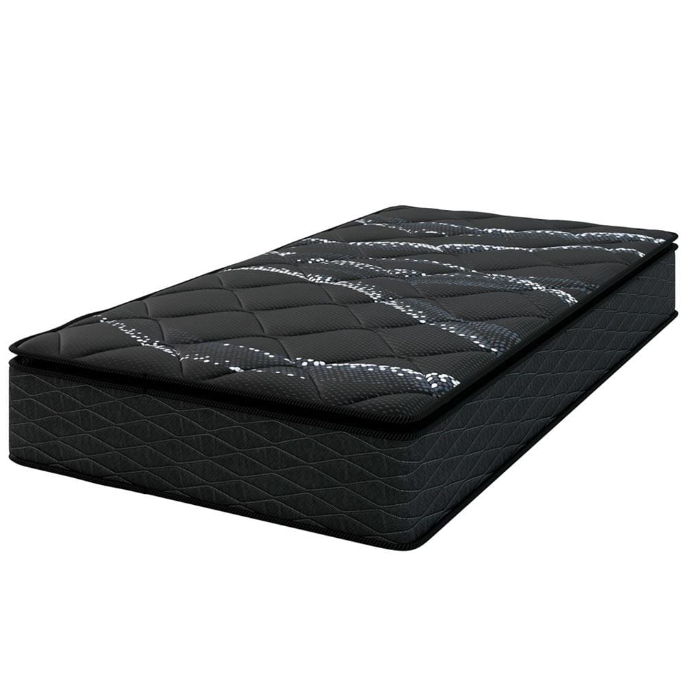 Colchão de Solteiro Umaflex New Itália Black com Molas Ensacadas, Revestimento em Jacquard e Pillow Top D26 25X88X188cm - Preto