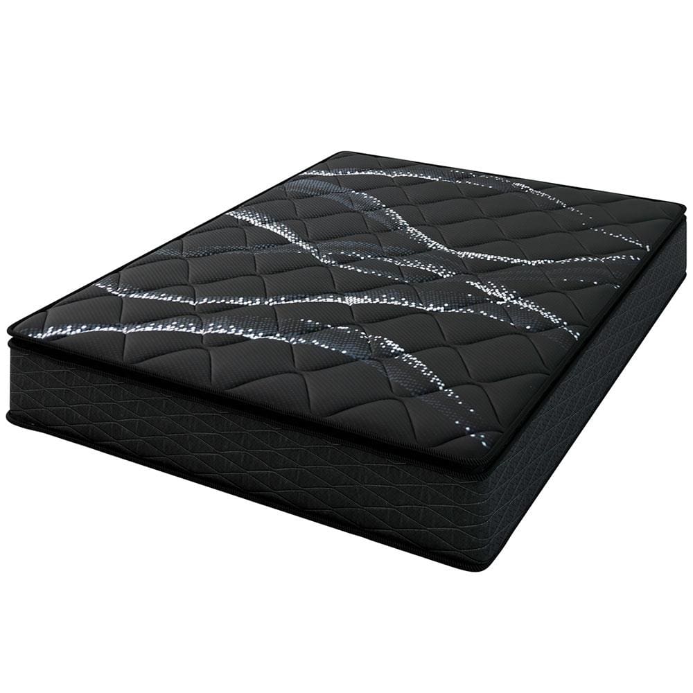 Colchão de Casal Umaflex New Itália Black com Molas Ensacadas, Revestimento em Jacquard e Pillow Top D26 25X138X188cm - Preto