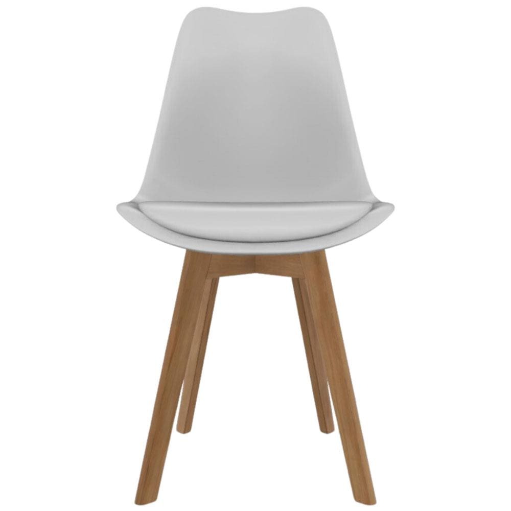 Cadeira de Jantar SeatCo Saarinen PP Wood com Assento Estofado e Revestimento em Courino