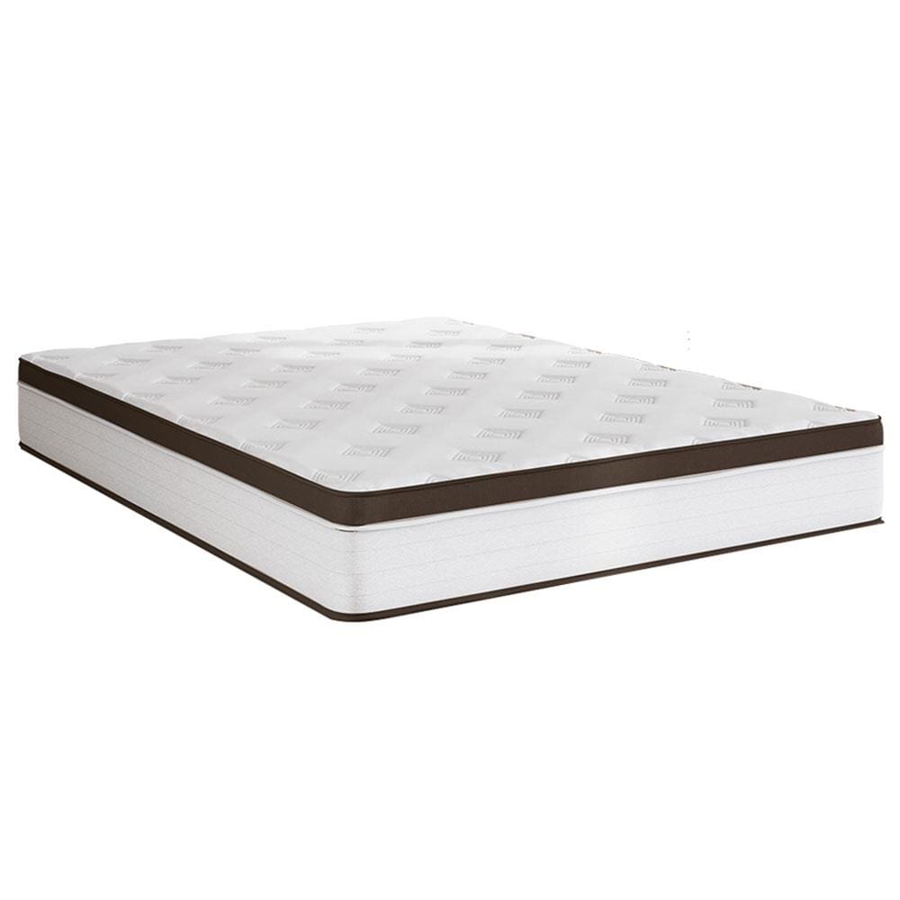 Colchão King Size Portobel Noah Ortopédico com Molas Ensacadas, EPS e Revestimento em Poliéster 30x193x203cm - Branco/Marrom