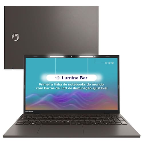 Notebook Positivo com processador Intel Core i3 11th, 8GB, 256GB SSD + 500GB HDD, Tela 15” HD, Windows 11 - Cinza