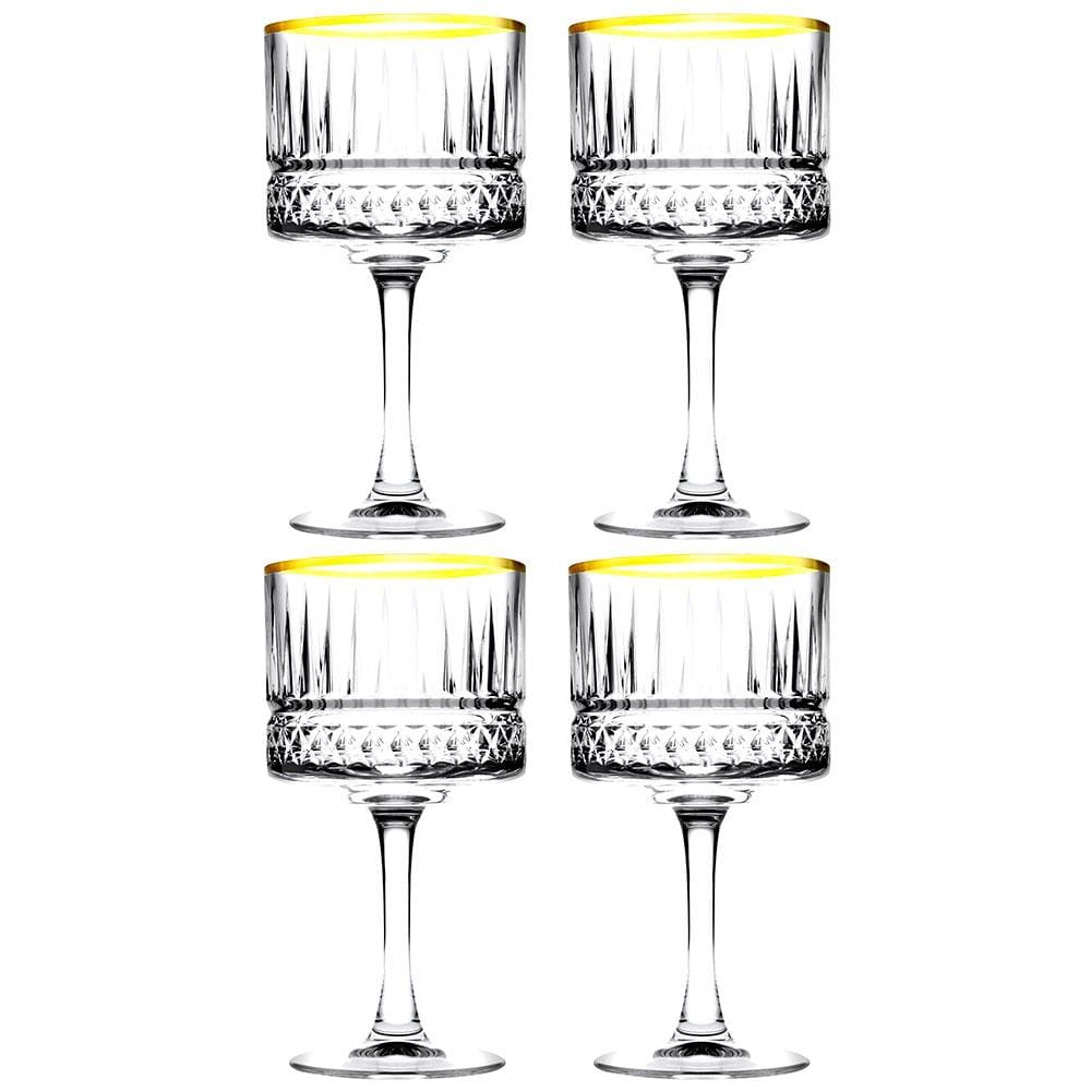 Conjunto de Taças para Coquetel Pasabahce Elysia Gold em Vidro 500ml - 4 Peças