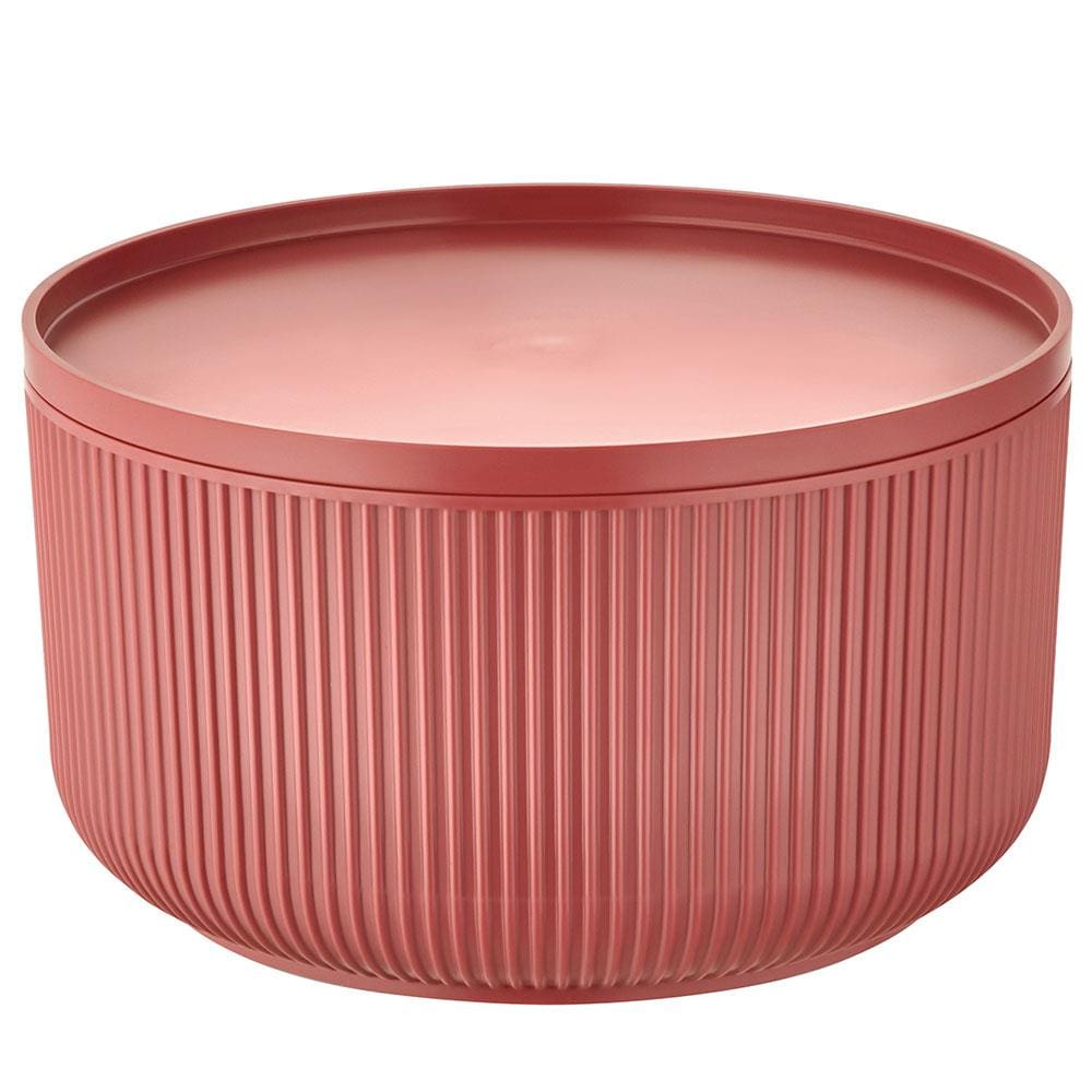 Travessa Redonda Dynasty Velout em Plástico com Tampa Marrom - 4L