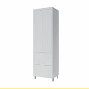 Paneleiro Nesher Marquesa em MDF 15mm com 2 Portas, 2 Gavetas e 3 Prateleiras - 70cm de largura - Nature/Verde