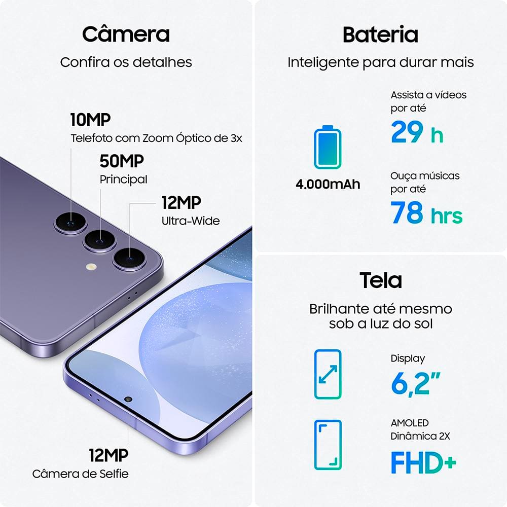 Smartphone Samsung Galaxy S24 5G Violeta | Extra