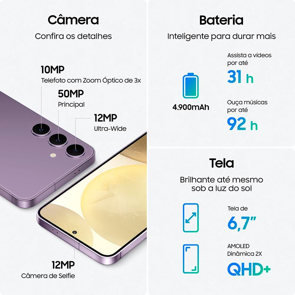Smartphone Samsung Galaxy S24+ 5G Violeta | Extra