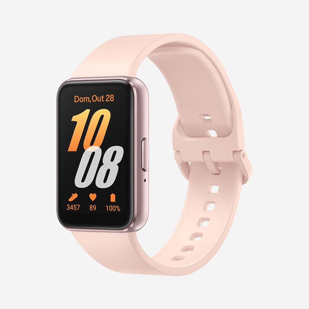 Samsung Galaxy Fit3 Rose Display de 1.6" AMOLED colorido, Bluetooth, Design Premium em Alumínio, Mais De 100 Exercícios e Resistente à Água e Poeira