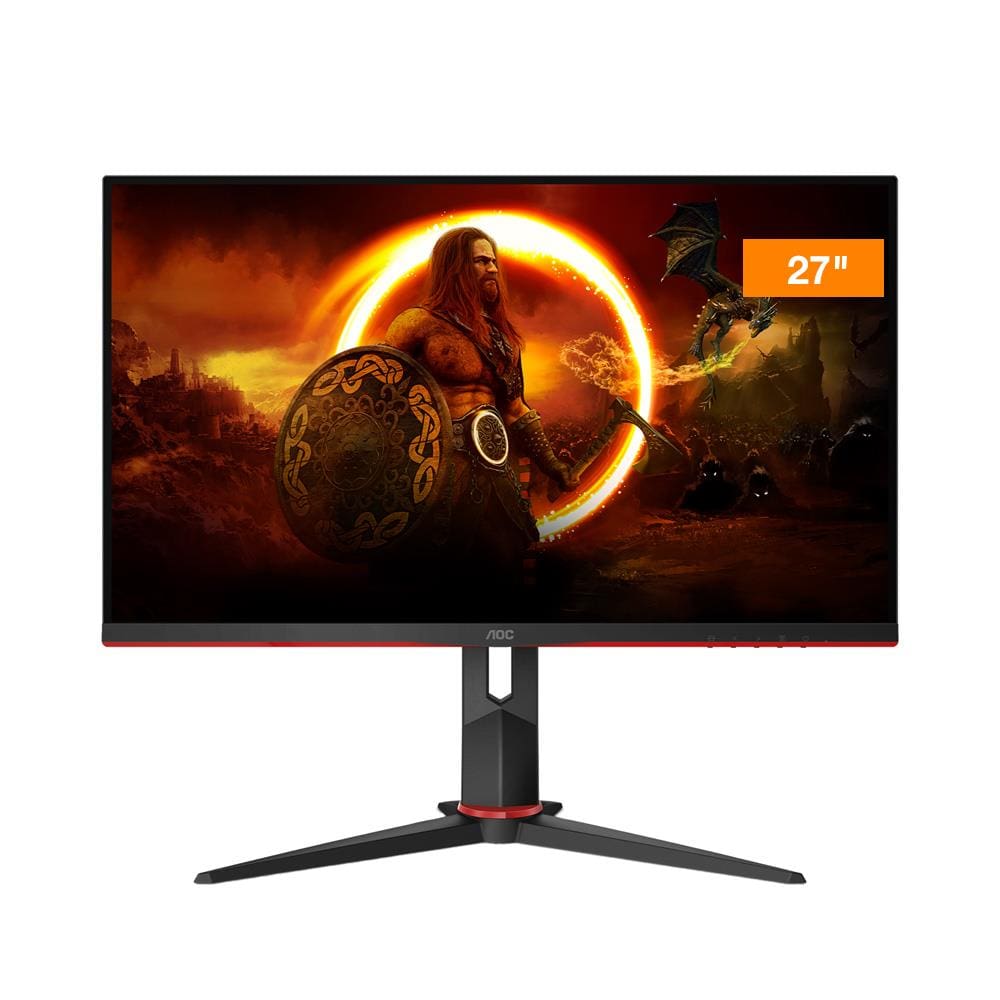 Monitor Gamer AOC 27" 27G2S/BK com tela Widescreen Full HD, 165Hz, tempo de resposta de 1ms e AMD FreeSync Premium - Preto