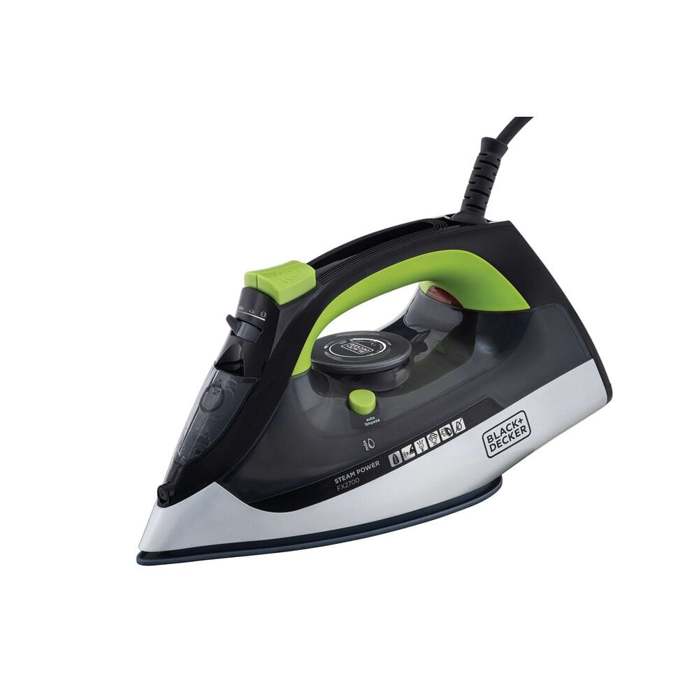 Ferro de Passar Roupa Black Decker, FX2700, com Vaporizador, Sistema Antigotejamento, Preto, Verde e Branco