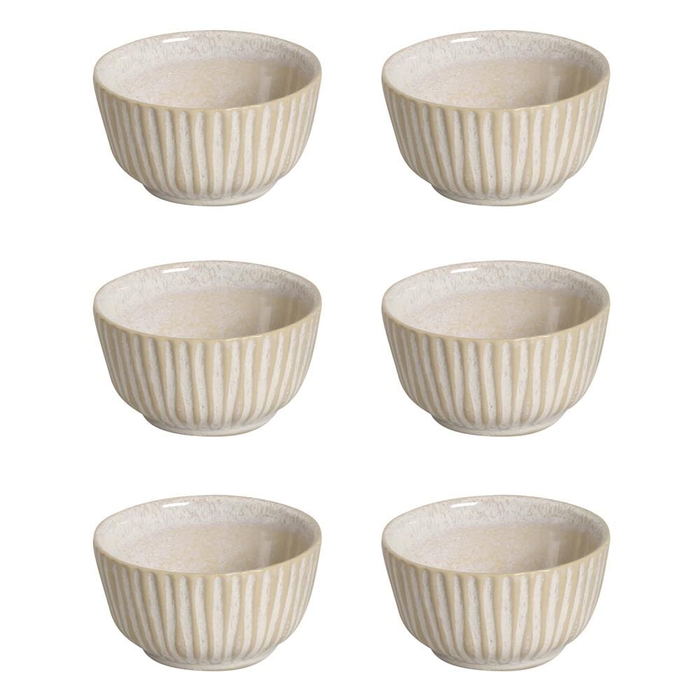 Conjunto de Ramequim Porto Brasil Linhas Latte com 6 Peças 170 ml - Bege