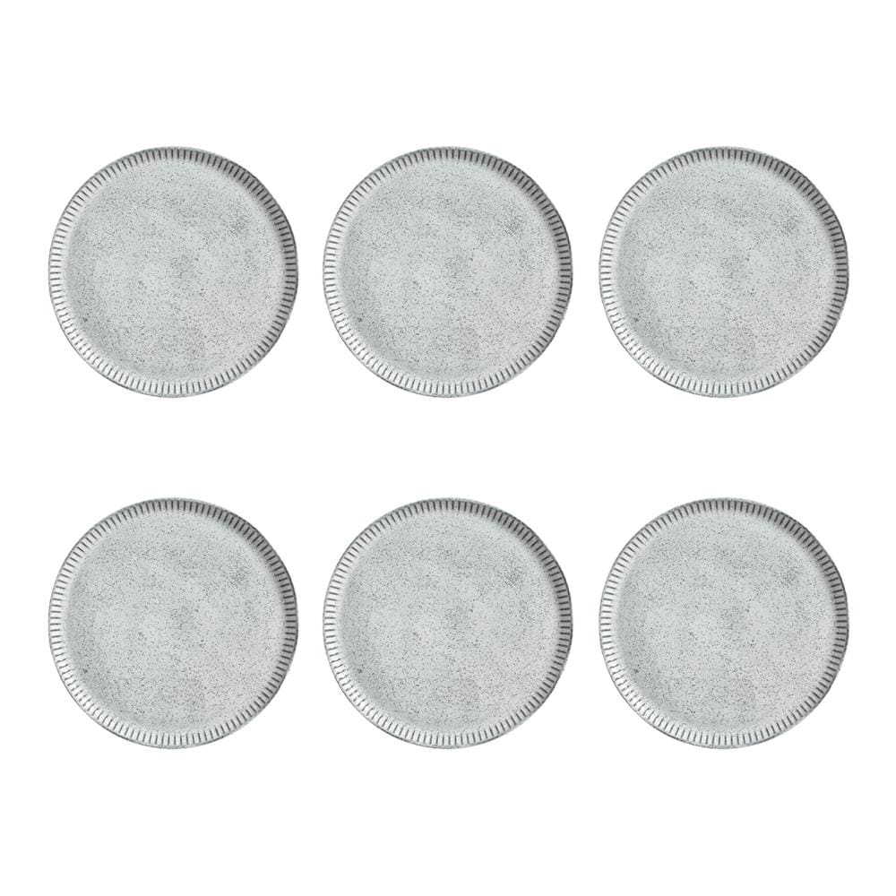 Conjunto de Pratos Rasos Porto Brasil Linhas Echo com 6 Peças - Branco