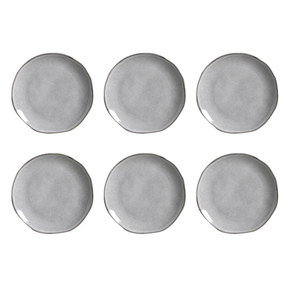 Conjunto de Pratos de Sobremesa Porto Brasil Orgânico Concreto com 6 peças - Cinza