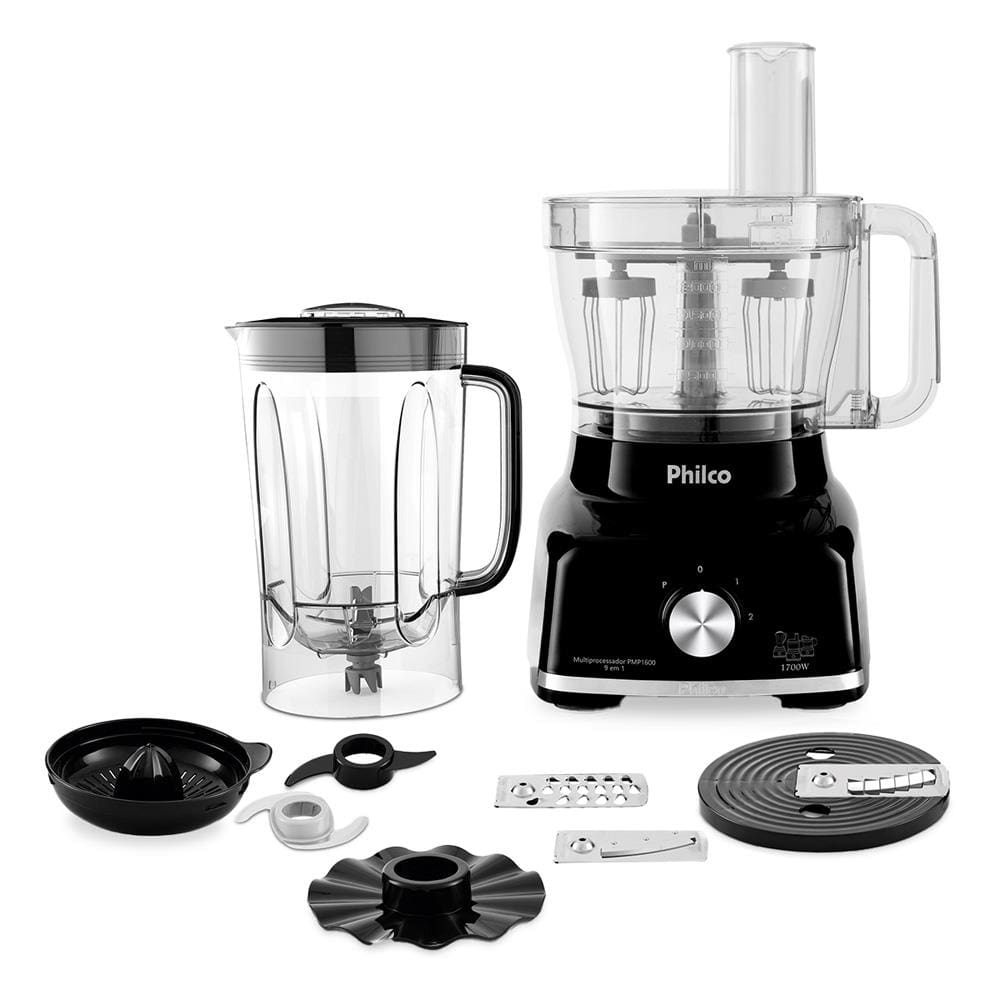 Multiprocessador de Alimentos Philco PMP1600P 9 em 1 com 2 Velocidades + Pulsar 1700W – Preto