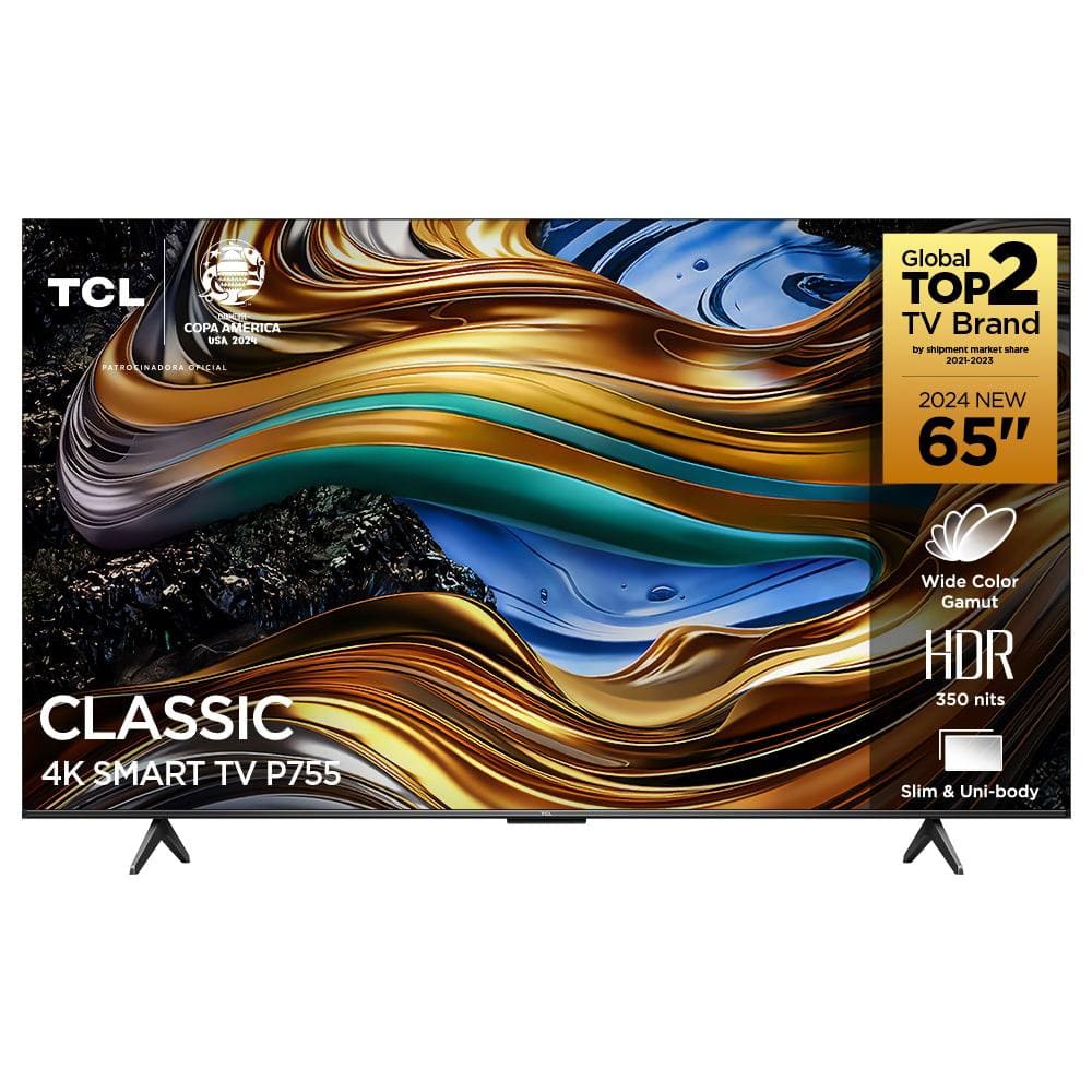 Smart TV 65” 4K UHD TCL 65P755 com Processador AIPQ, Google TV, Wi-Fi, Bluetooth, Google Assistente, Dolby Vision e Atmos