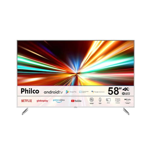 Smart TV 58" LED UHD 4K Philco PTV58GAGSKSBL com Google Assistente e Dolby Áudio Menor preço em Smart TV 58" LED UHD 4K Philco PTV58GAGSKSBL com Google Assistente e Dolby Áudio