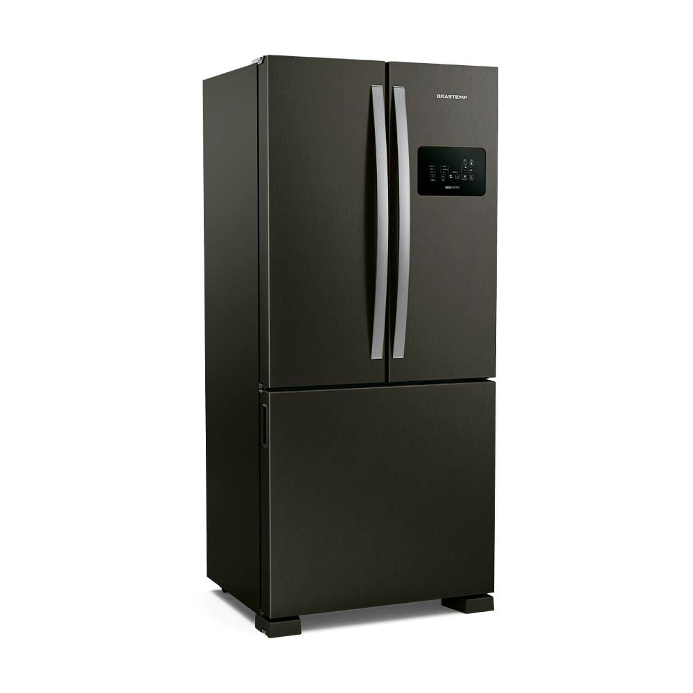 Geladeira Brastemp BRO85AE Frost Free French Door com Tecnologia Inverter e Painel Touch 554 Litros - Black Inox