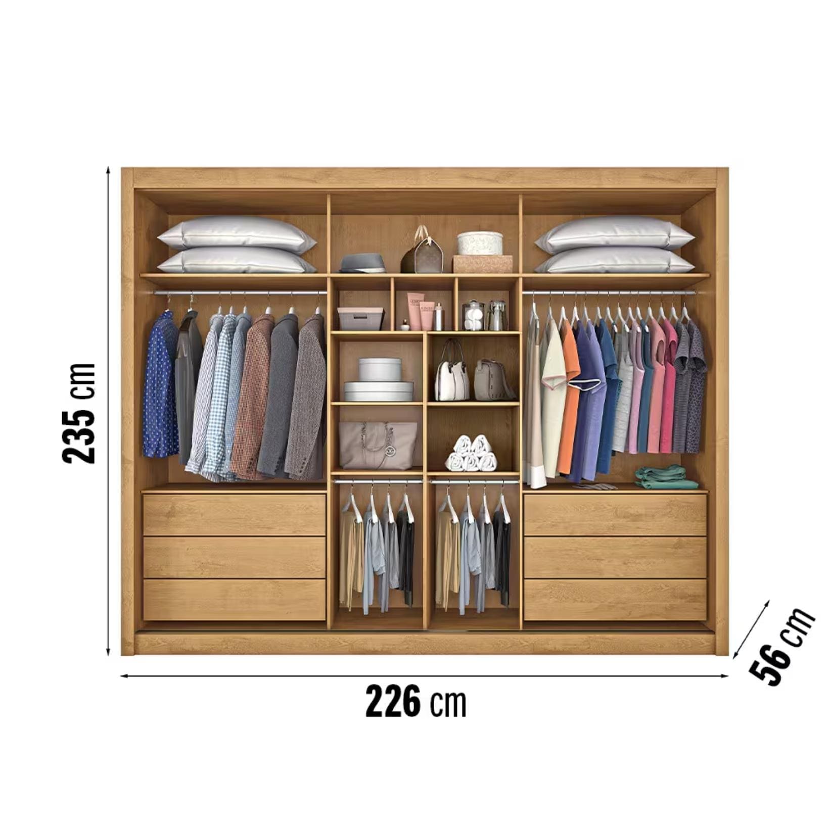 Guarda-Roupa Europa Grécia com espelho, 3 portas de correr, | Extra