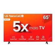 Smart TV 4K 65" LG NanoCell 65NANO80T com Processador a5 Ger7 AI, Hub de Esportes, Alexa/Chromecast integrado, webOS 24 e Controle Smart Magic