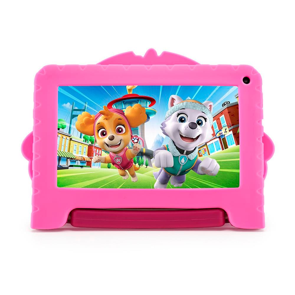 Tablet Infantil 7" Multilaser Patrulha Canina Skye NB422 com Controle Parental, Sistema operacional Android, Wi-Fi e Bluetooth – Preto e Rosa