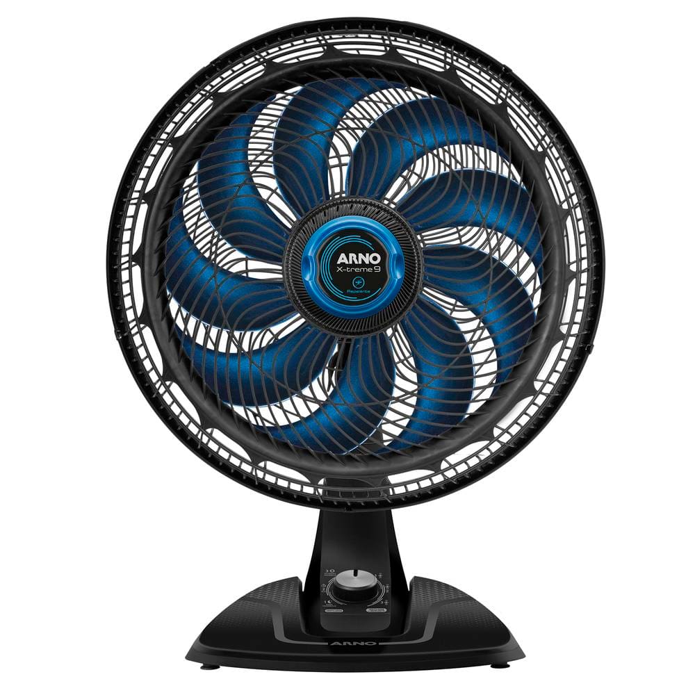 Ventilador de Mesa Arno XTREEM VE95 40cm com 9 pás e 3 velocidades e 160W - Preto / Azul