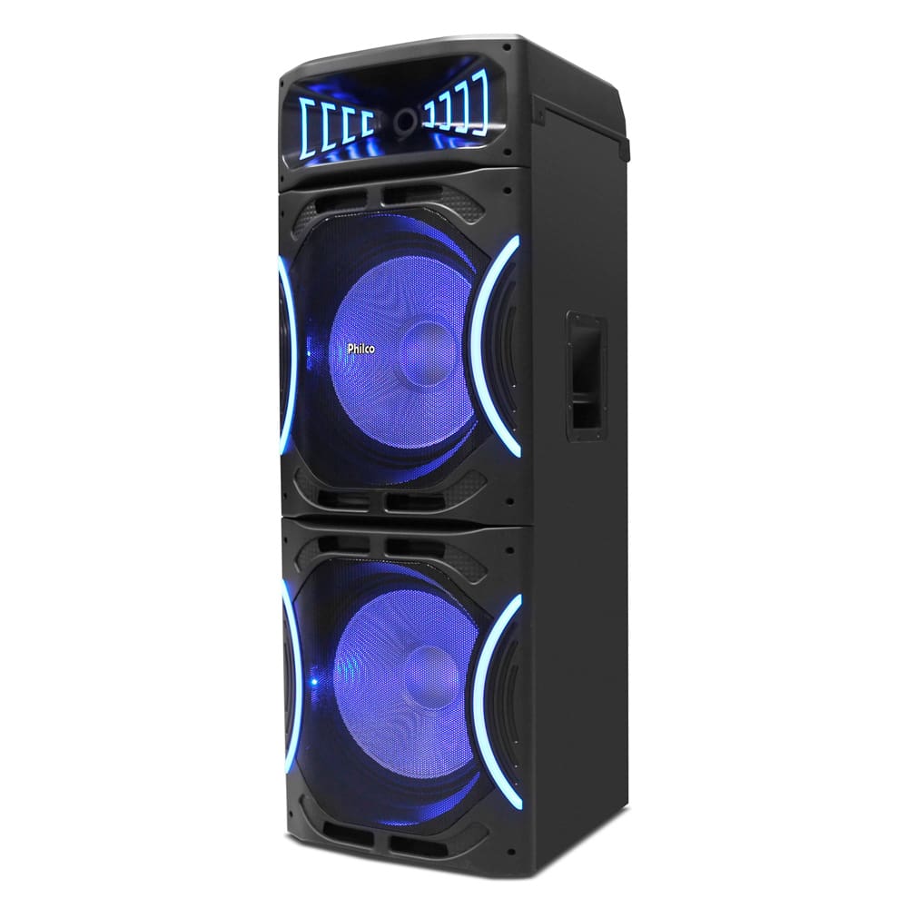 Torre de Som Amplificada Philco PCX35000 com Bluetooth, Rádio FM, Função Ex Bass e Flash Light Bivolt - 3500W