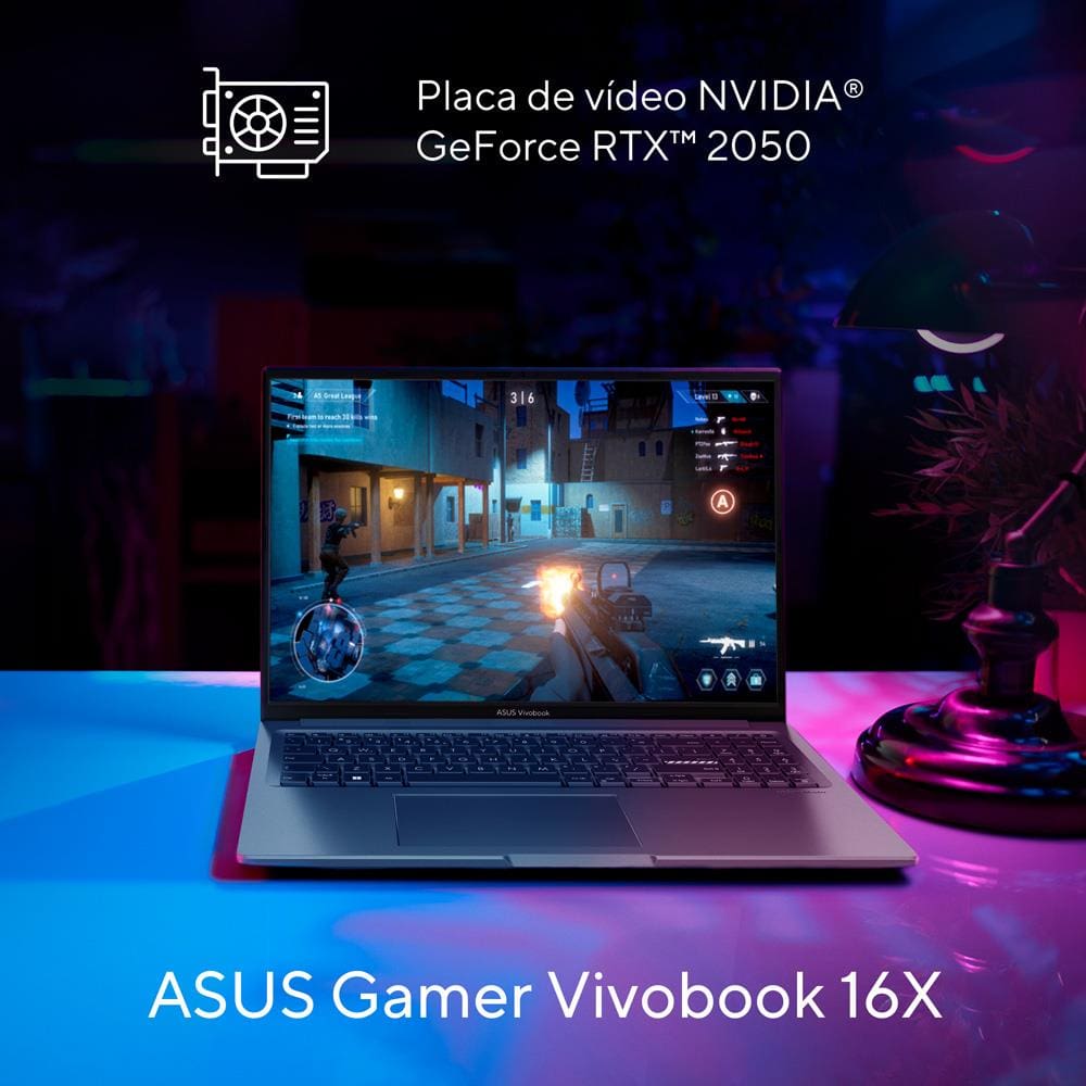 Notebook Gamer ASUS Vivobook16X Intel Core | Extra
