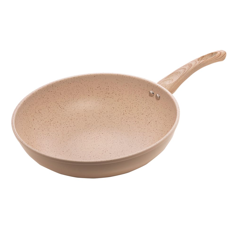 Frigideira Wok de Indução Lyor em Alumínio com Revestimento Cerâmico Granilite Bege - 28cm