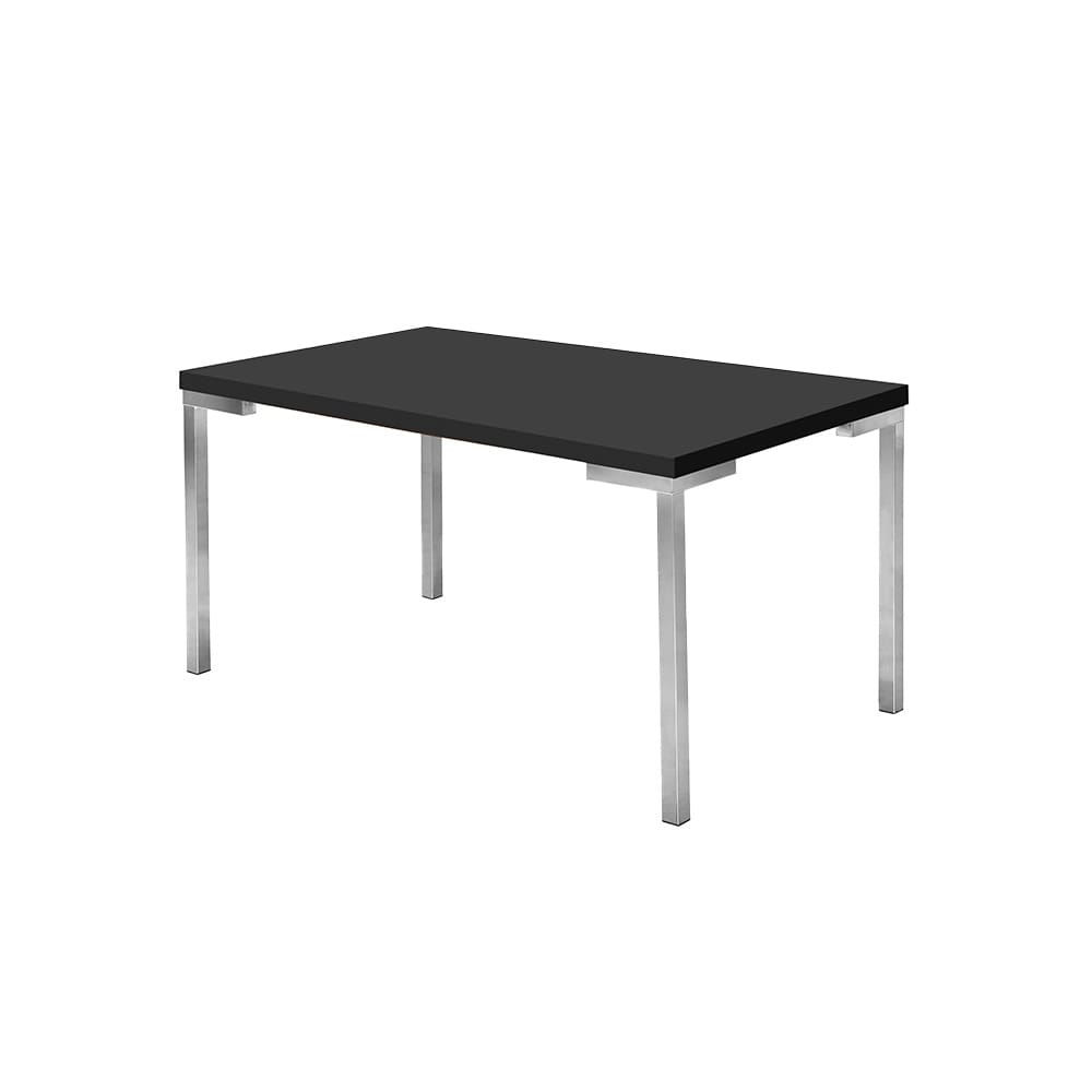 Mesa de Jantar Tubular Aço Nobre Retangular Cromada - Preta