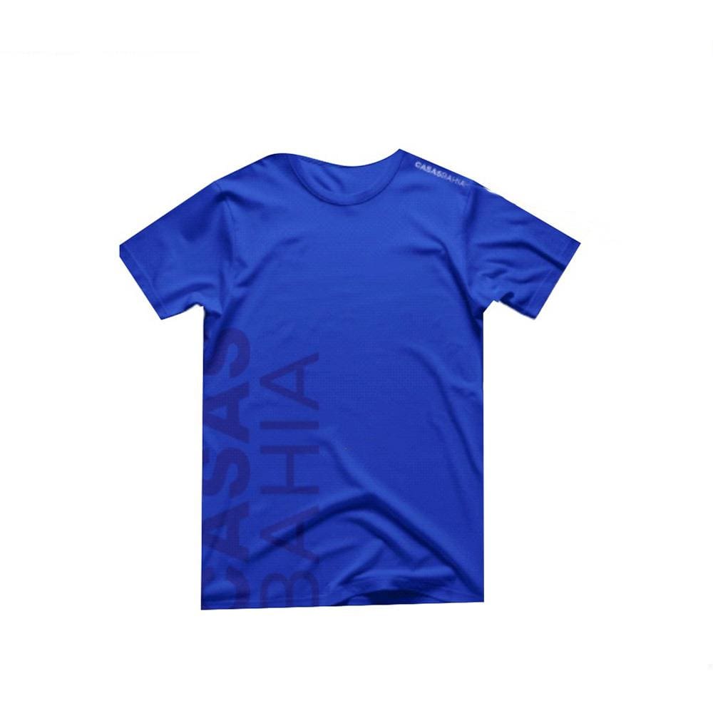 Camiseta Manga Curta Dry Fit Casas Bahia - Azul