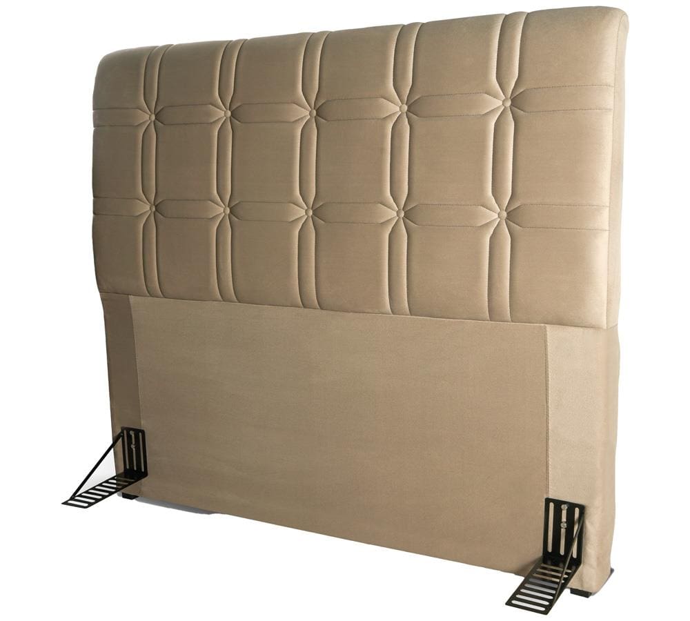 Cabeceira para Cama de Casal Hellen Zeus com Revestimento Platinum - 140cm de largura