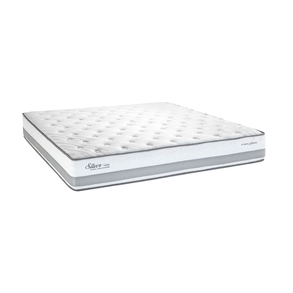 Colchão King Size Herval Silver com Pillow Top e Molas Ensacadas 30x139x203cm - Cinza