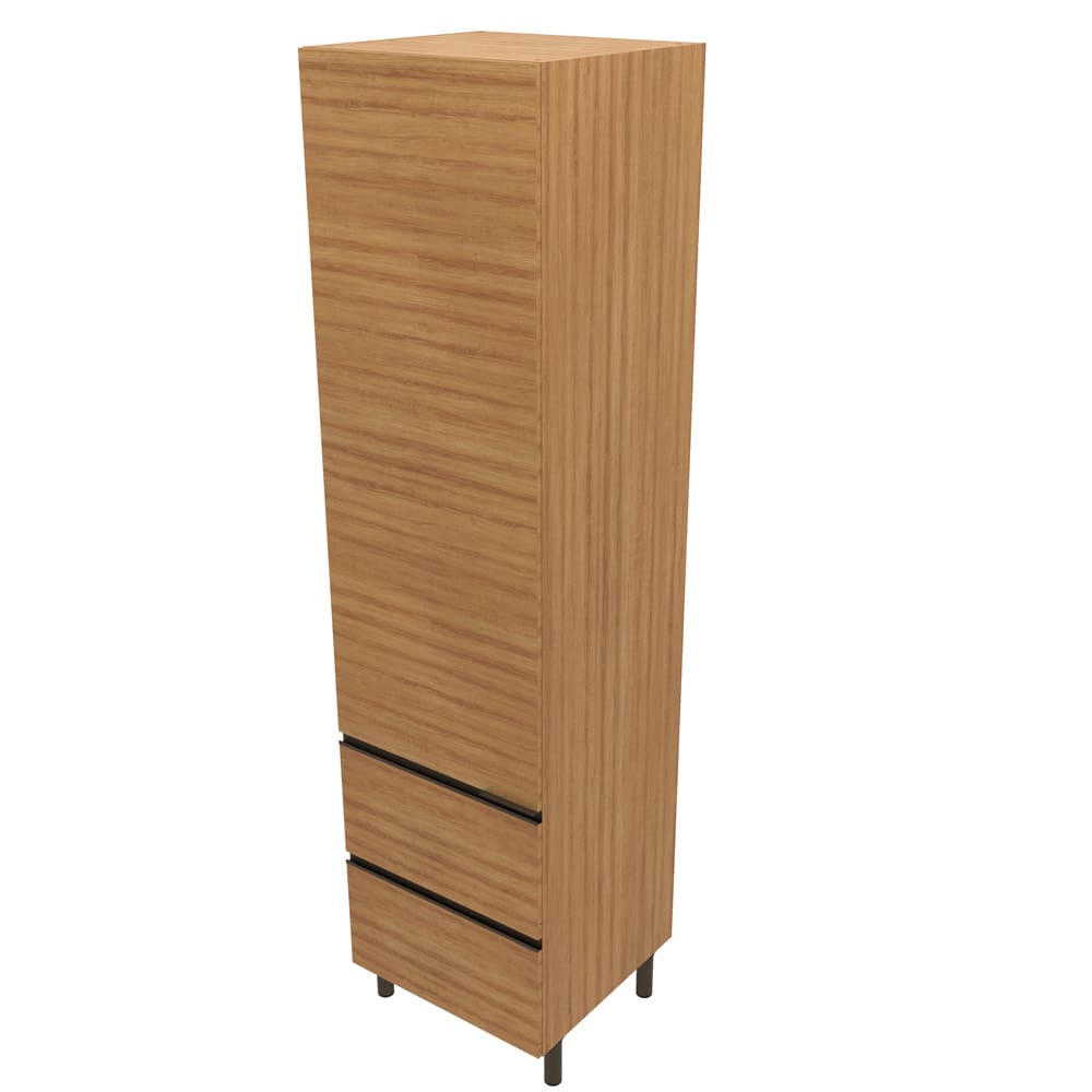 Paneleiro Bartira Cristal com 1 Porta, 2 Gavetões e 4 Prateleiras – 60cm de largura