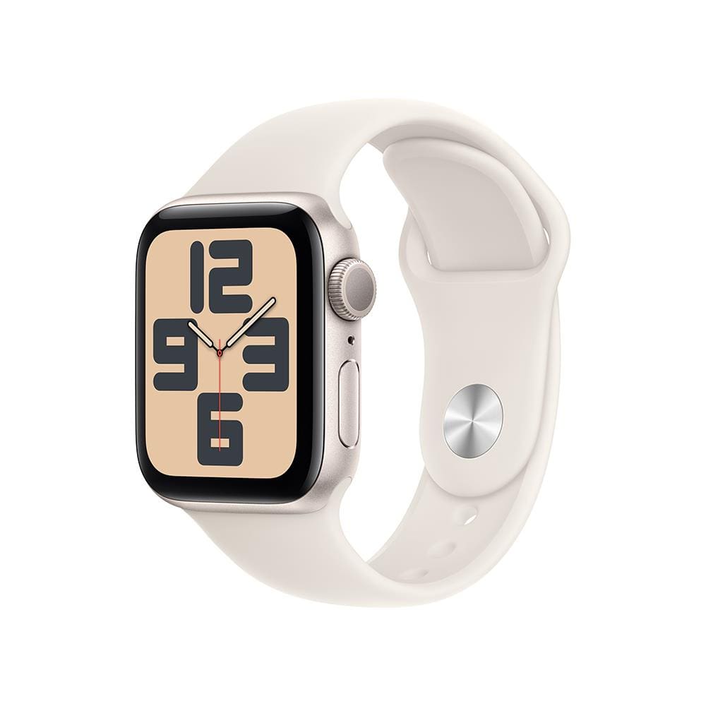 Apple Watch SE GPS, Caixa Estelar de Alumínio – 40 mm e Pulseira Esportiva Estelar – M/G