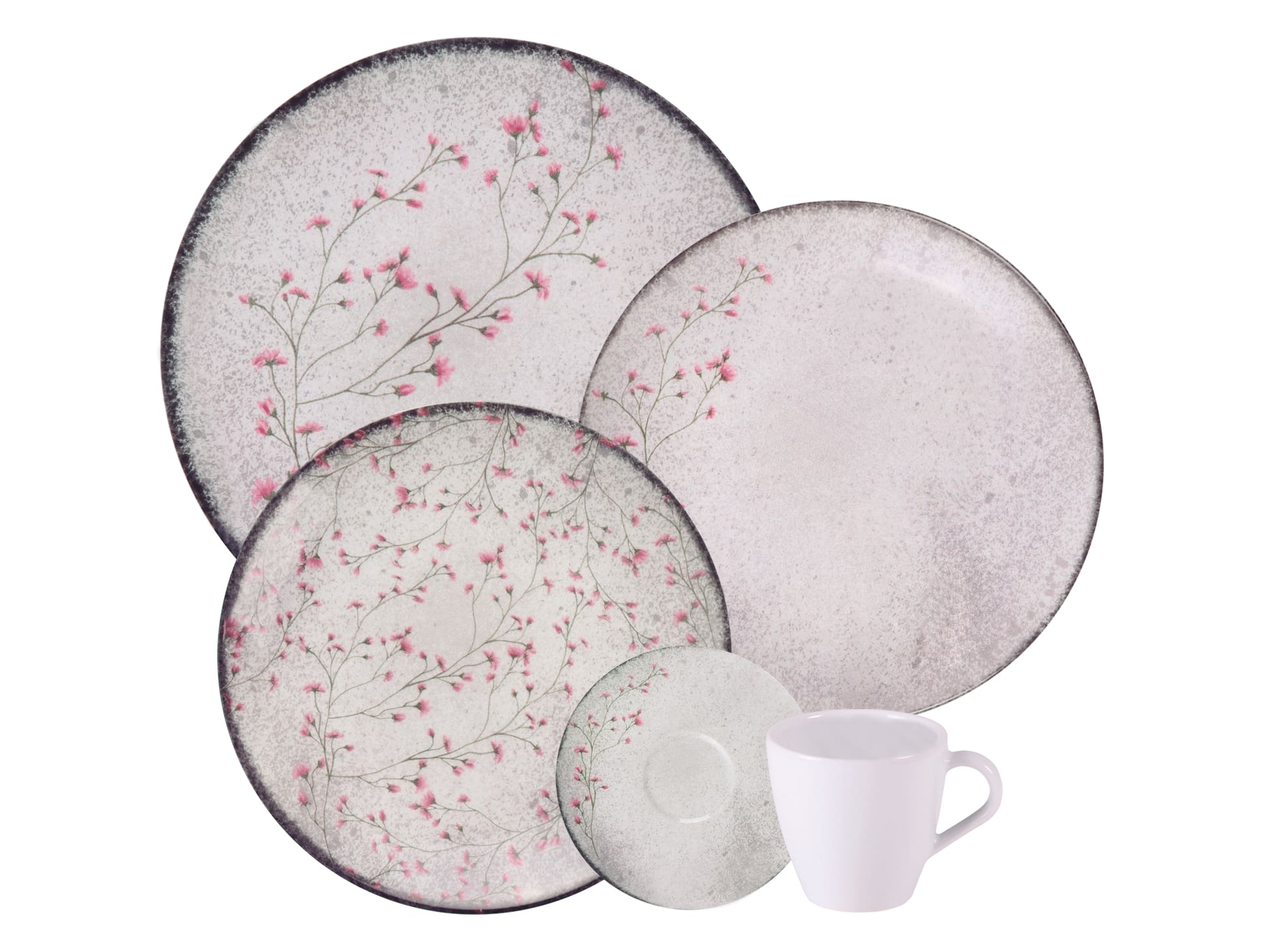 Aparelho de Jantar 20 peças Tramontina Floralis em Porcelana Floral
