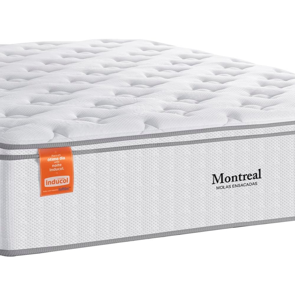 【m_quiltnail】 Colchão de Casal Inducol Montreal com Europillow e Revestimento