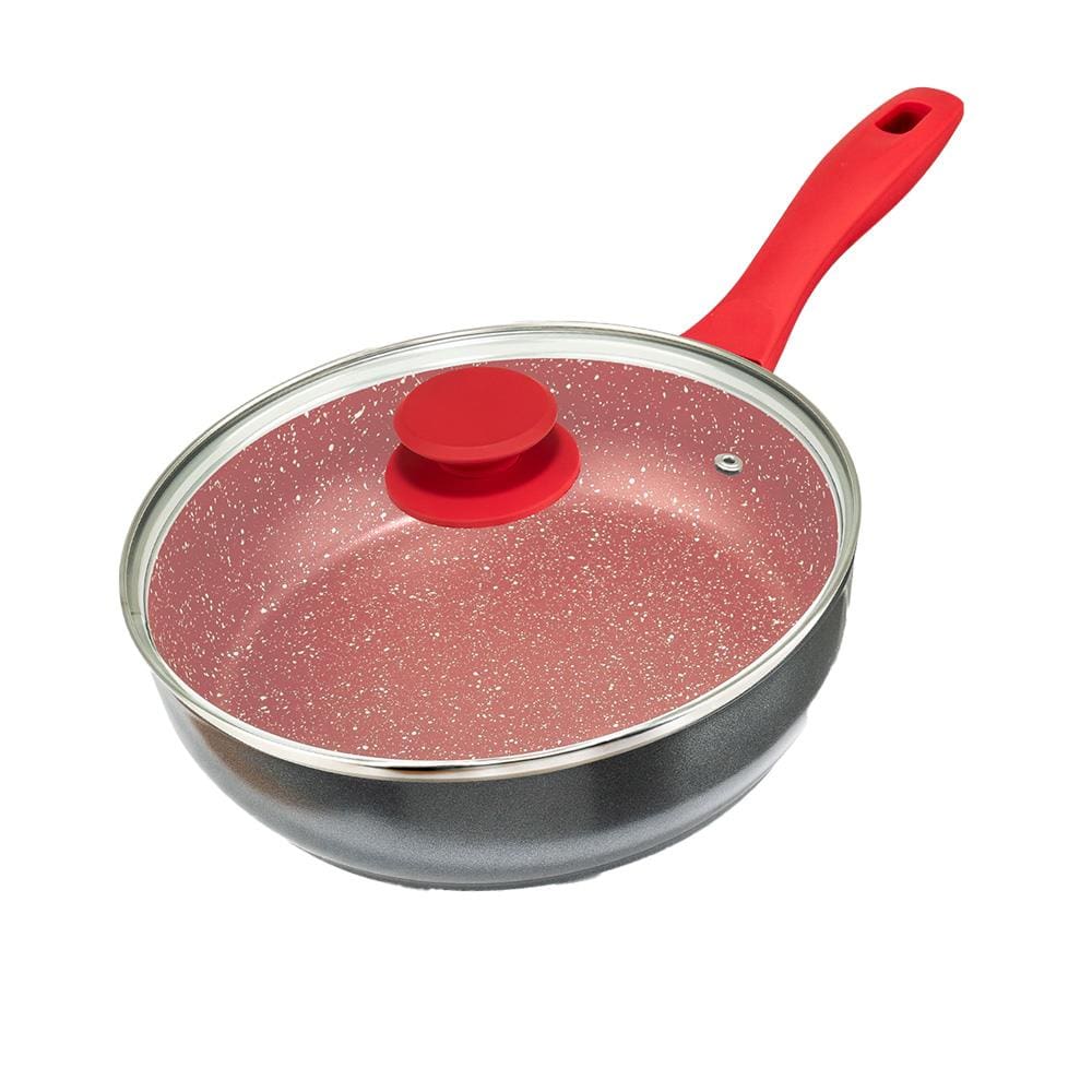 Panela Philco PPH240APR com Tampa de Vidro e Revestimento Antiaderente Redstone 24cm - Cinza e Vermelha