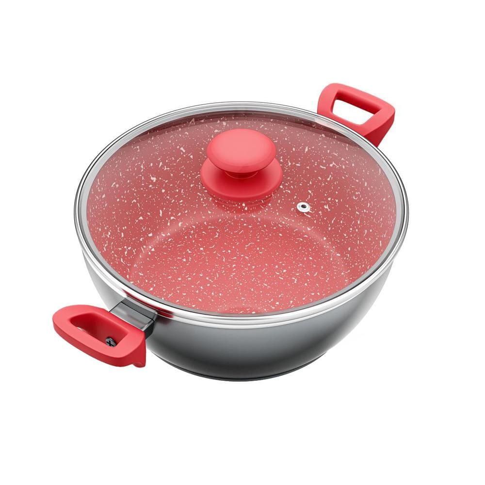 Panela Philco PPN24A com Tampa de Vidro e Revestimento Antiaderente Redstone 24cm - Cinza e Vermelha