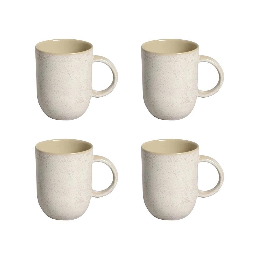 Conjunto de Xícaras Grandes Porto Brasil Coup Latte em Cerâmica Stoneware Off-White 330ml - 4 Peças