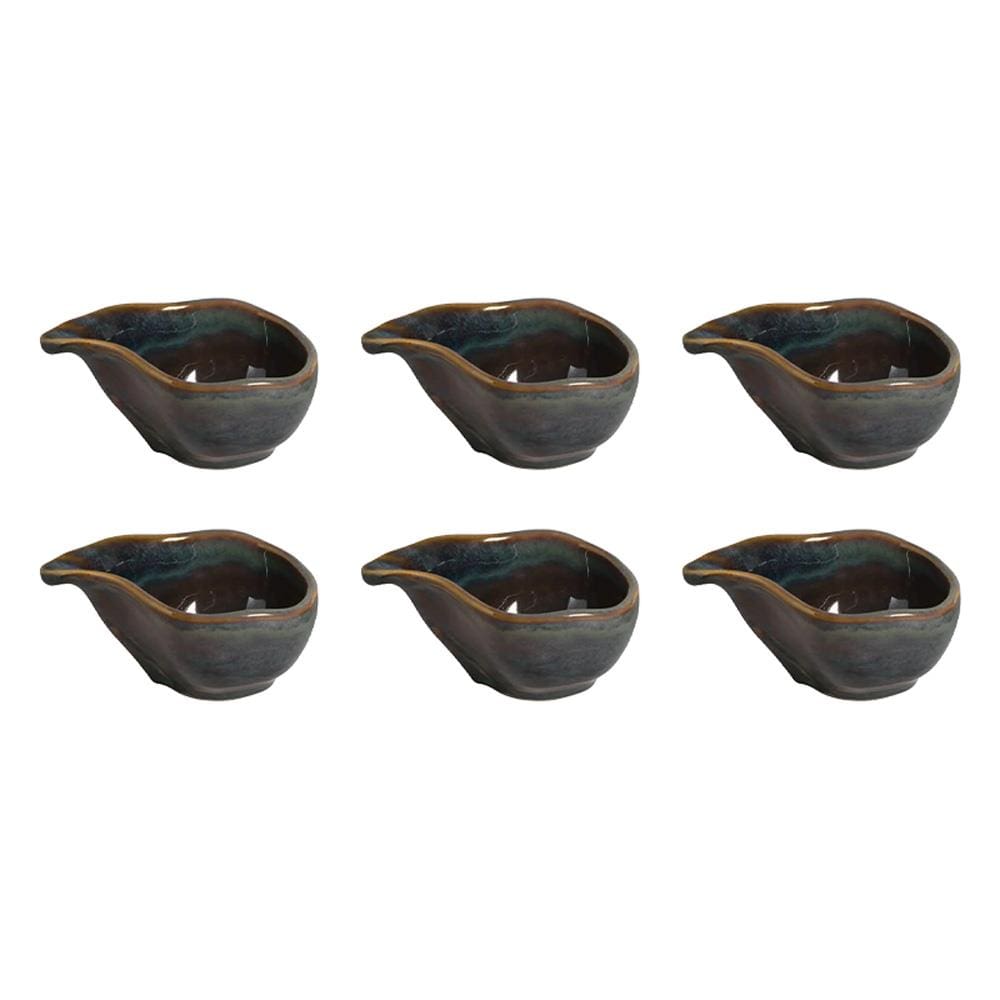 Conjunto de Molheiras Ovais Porto Brasil Orgânico Oceano 40ml – 6 Peças