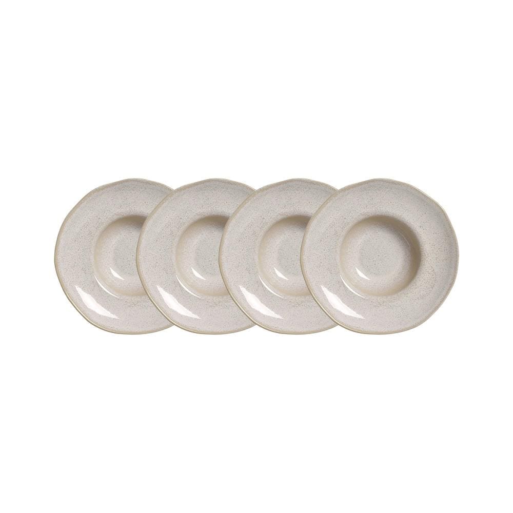 Conjunto de Pratos para Massa Porto Brasil Orgânico Latte 450ml - 4 Peças