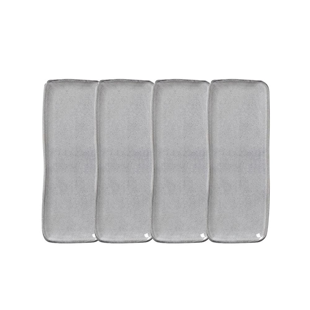 Conjunto de Travessas Retangulares Médias Porto Brasil Orgânico Dust 33x13cm - 4 Peças
