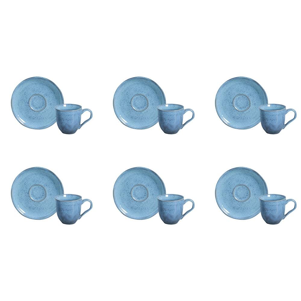 Conjunto de Xícaras e Pires de Café Porto Brasil Bio Breeze 120ml - 6 Peças