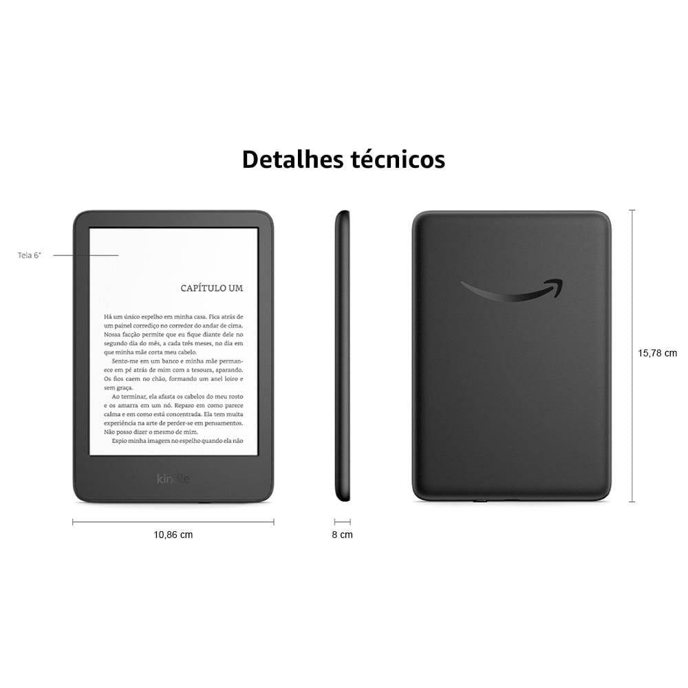 E-Reader Kindle 11ª Geração Amazon com 16GB, | Extra