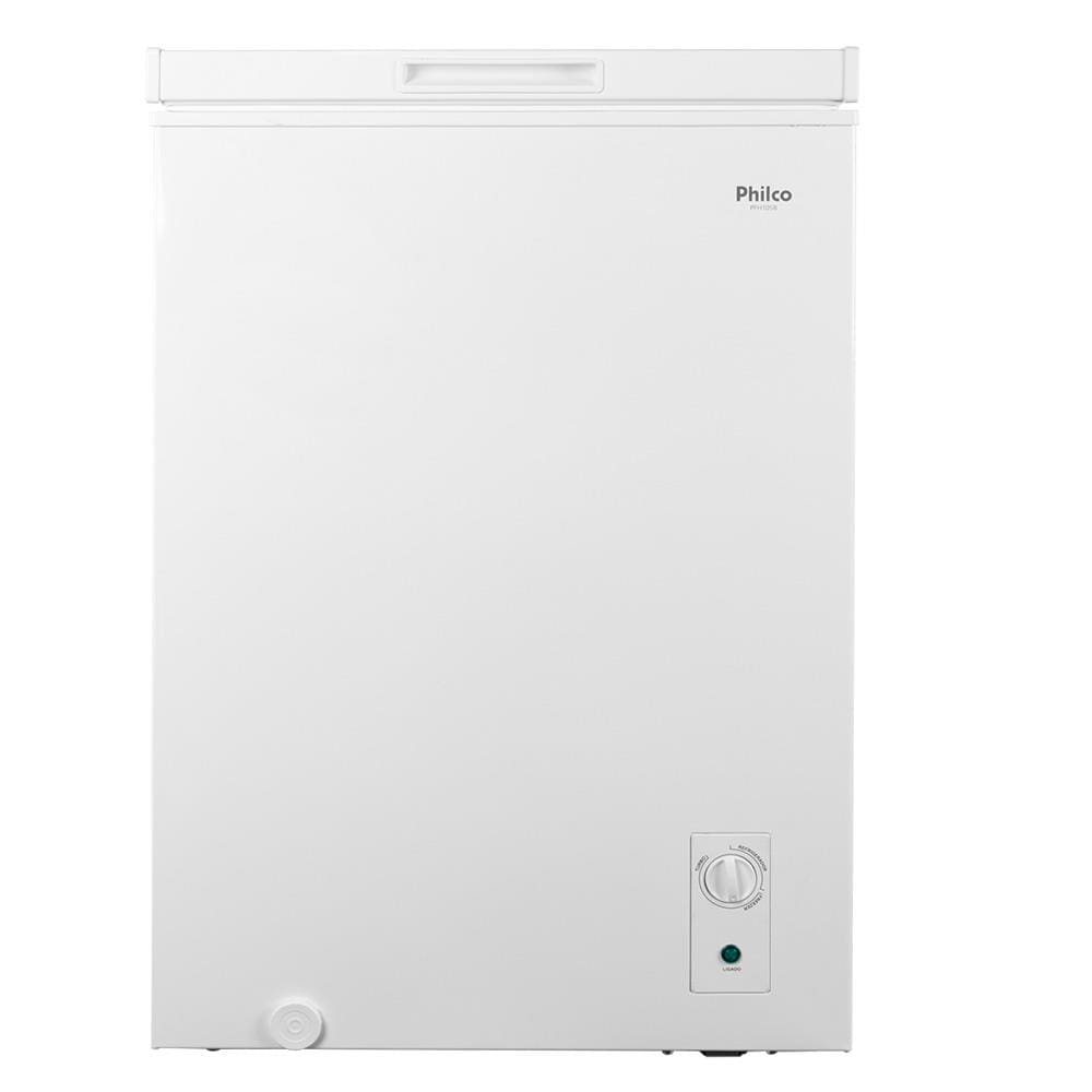 Freezer Horizontal Philco PFH105B Pés com Rodízio, 1 Porta, R600a e Degelo Manual Branco - 99 litros